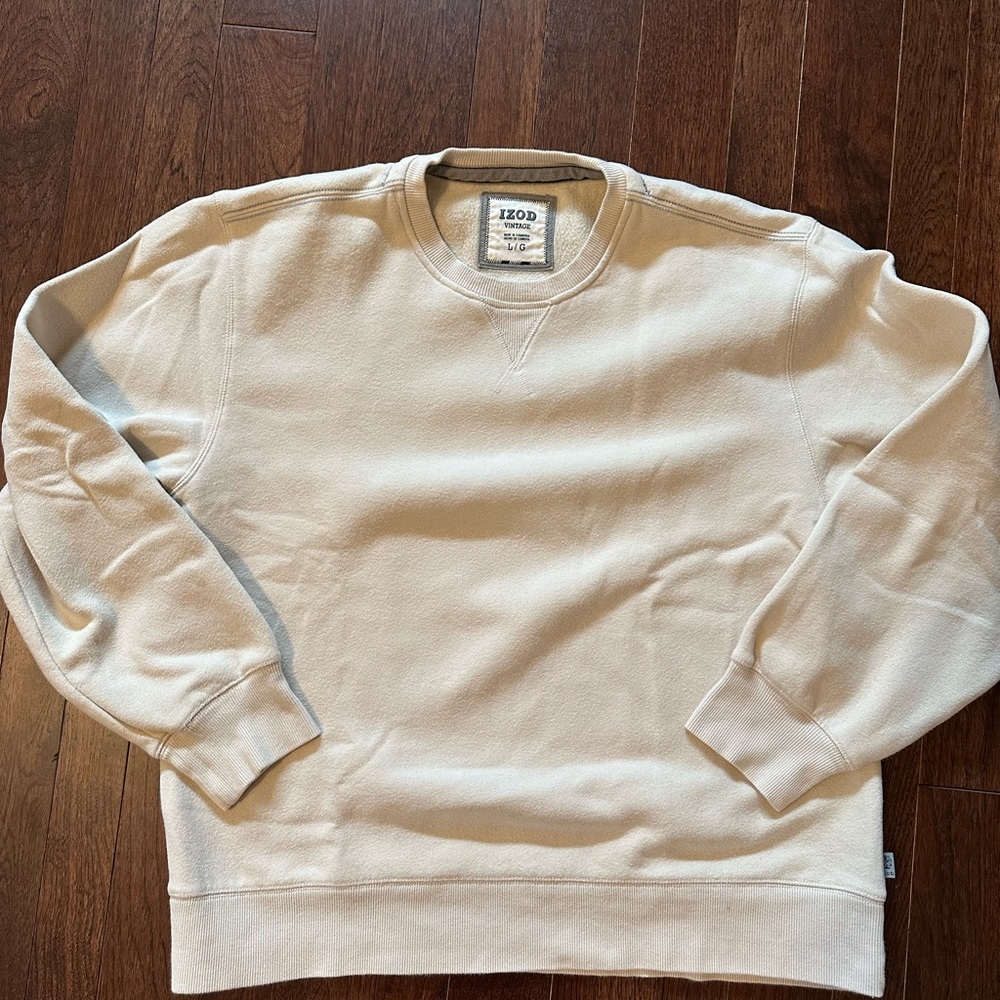 Izod Cream Crewneck Sweatshirt